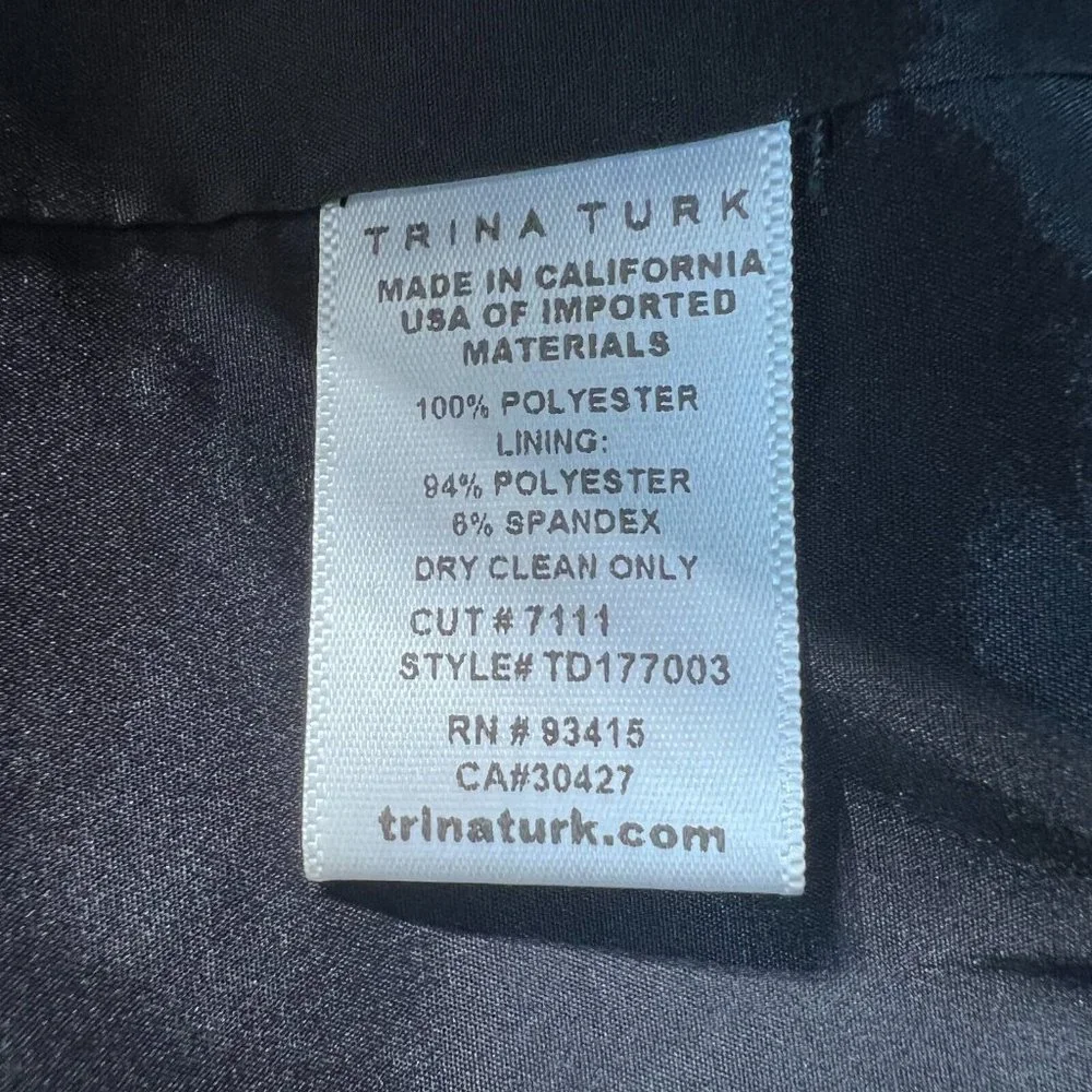 TRINA TURK Dress 4 Black Cold‎ Shoulder Flutter Sleeve Flounce Cocktail Sheath